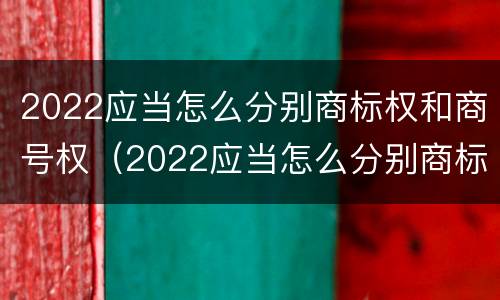 2022应当怎么分别商标权和商号权（2022应当怎么分别商标权和商号权的区别）