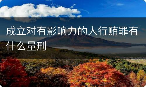 成立对有影响力的人行贿罪有什么量刑
