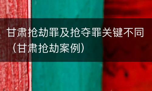 甘肃抢劫罪及抢夺罪关键不同（甘肃抢劫案例）