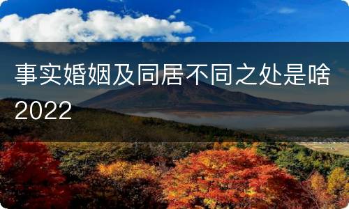 事实婚姻及同居不同之处是啥2022
