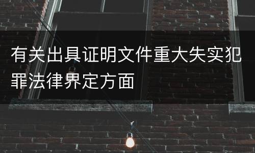 有关出具证明文件重大失实犯罪法律界定方面