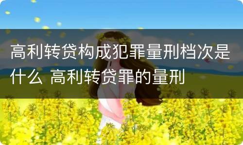 高利转贷构成犯罪量刑档次是什么 高利转贷罪的量刑