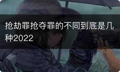 抢劫罪抢夺罪的不同到底是几种2022