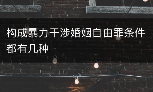 构成暴力干涉婚姻自由罪条件都有几种