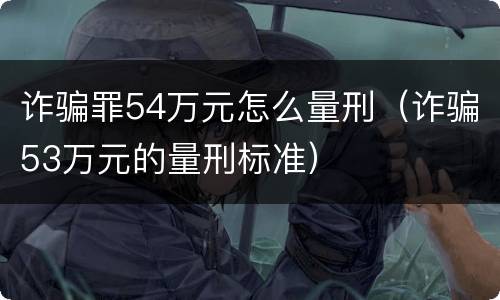 诈骗罪54万元怎么量刑（诈骗53万元的量刑标准）