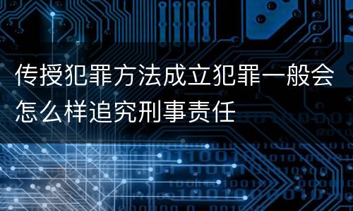 传授犯罪方法成立犯罪一般会怎么样追究刑事责任