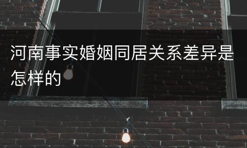 河南事实婚姻同居关系差异是怎样的