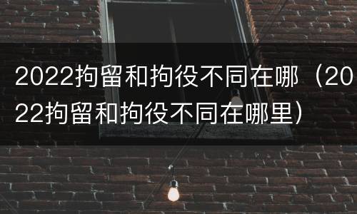 2022拘留和拘役不同在哪（2022拘留和拘役不同在哪里）