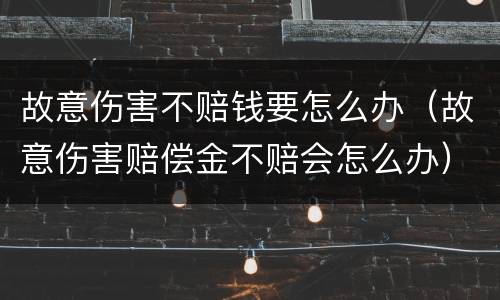 故意伤害不赔钱要怎么办（故意伤害赔偿金不赔会怎么办）
