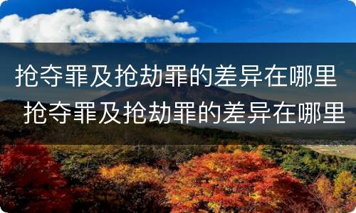 抢夺罪及抢劫罪的差异在哪里 抢夺罪及抢劫罪的差异在哪里查