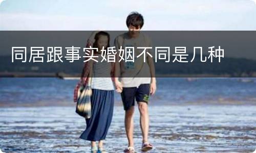 同居跟事实婚姻不同是几种