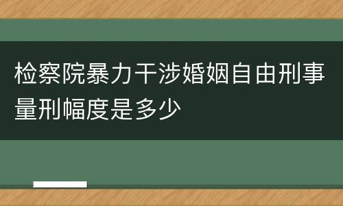 检察院暴力干涉婚姻自由刑事量刑幅度是多少