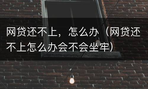 网贷还不上，怎么办（网贷还不上怎么办会不会坐牢）