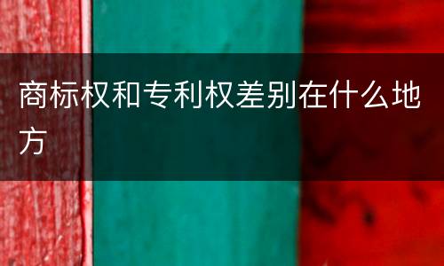 商标权和专利权差别在什么地方