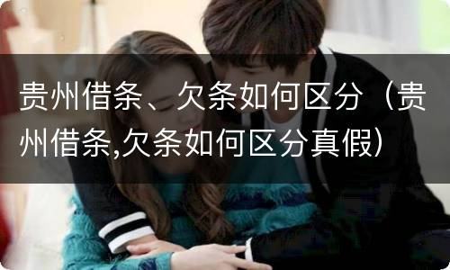 贵州借条、欠条如何区分（贵州借条,欠条如何区分真假）