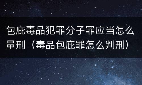 包庇毒品犯罪分子罪应当怎么量刑（毒品包庇罪怎么判刑）