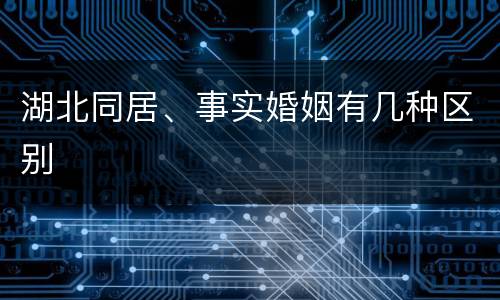 湖北同居、事实婚姻有几种区别
