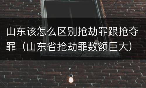 山东该怎么区别抢劫罪跟抢夺罪（山东省抢劫罪数额巨大）