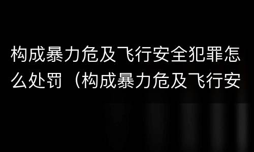 构成暴力危及飞行安全犯罪怎么处罚（构成暴力危及飞行安全犯罪怎么处罚的）