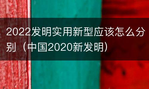 2022发明实用新型应该怎么分别（中国2020新发明）