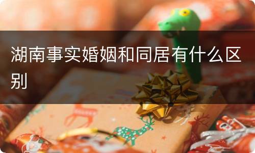 湖南事实婚姻和同居有什么区别