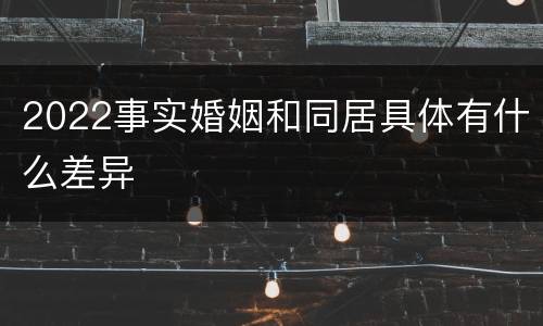 2022事实婚姻和同居具体有什么差异