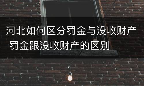 河北如何区分罚金与没收财产 罚金跟没收财产的区别