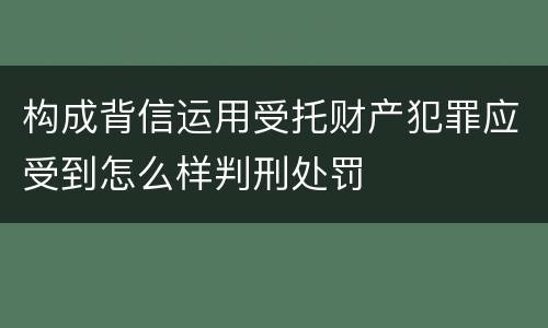 构成背信运用受托财产犯罪应受到怎么样判刑处罚