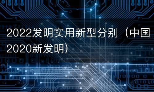 2022发明实用新型分别（中国2020新发明）