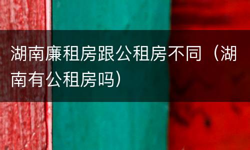 湖南廉租房跟公租房不同（湖南有公租房吗）