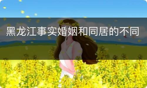 黑龙江事实婚姻和同居的不同