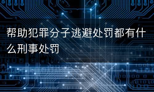 帮助犯罪分子逃避处罚都有什么刑事处罚