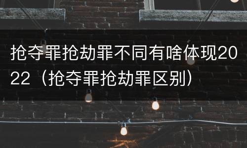 抢夺罪抢劫罪不同有啥体现2022（抢夺罪抢劫罪区别）