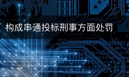 构成串通投标刑事方面处罚