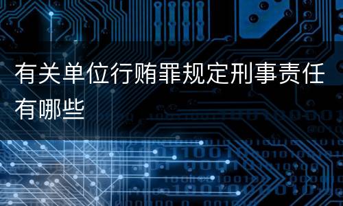 有关单位行贿罪规定刑事责任有哪些