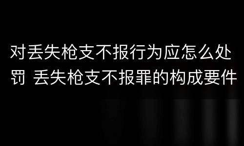对丢失枪支不报行为应怎么处罚 丢失枪支不报罪的构成要件