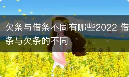 欠条与借条不同有哪些2022 借条与欠条的不同