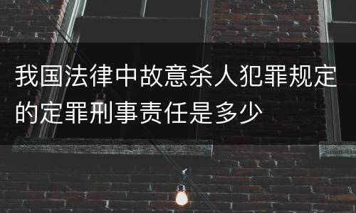 我国法律中故意杀人犯罪规定的定罪刑事责任是多少