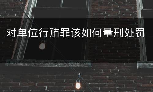对单位行贿罪该如何量刑处罚