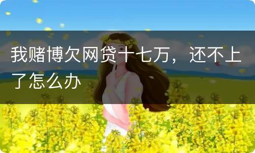 我赌博欠网贷十七万，还不上了怎么办