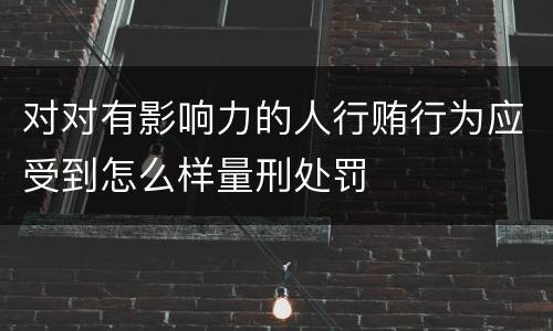对对有影响力的人行贿行为应受到怎么样量刑处罚