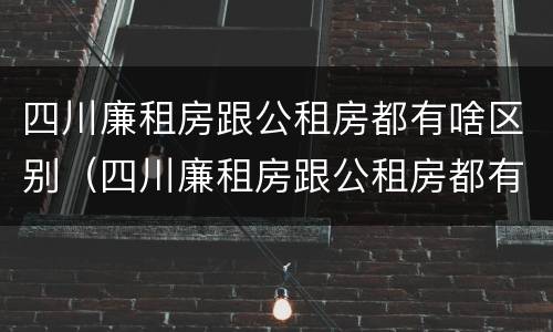 四川廉租房跟公租房都有啥区别（四川廉租房跟公租房都有啥区别啊）