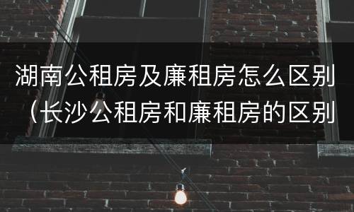 湖南公租房及廉租房怎么区别（长沙公租房和廉租房的区别）