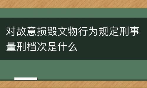 对故意损毁文物行为规定刑事量刑档次是什么