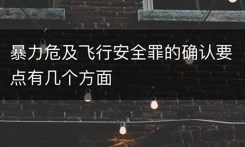 暴力危及飞行安全罪的确认要点有几个方面