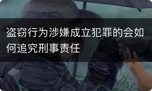 盗窃行为涉嫌成立犯罪的会如何追究刑事责任
