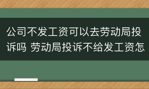 公司不发工资可以去劳动局投诉吗 劳动局投诉不给发工资怎么处理
