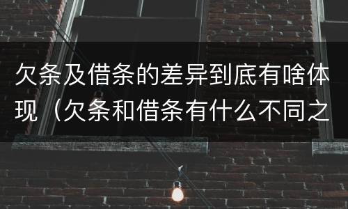 欠条及借条的差异到底有啥体现（欠条和借条有什么不同之处）