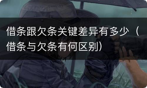 借条跟欠条关键差异有多少（借条与欠条有何区别）