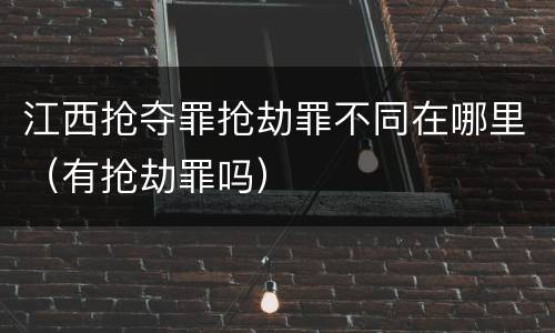 江西抢夺罪抢劫罪不同在哪里（有抢劫罪吗）